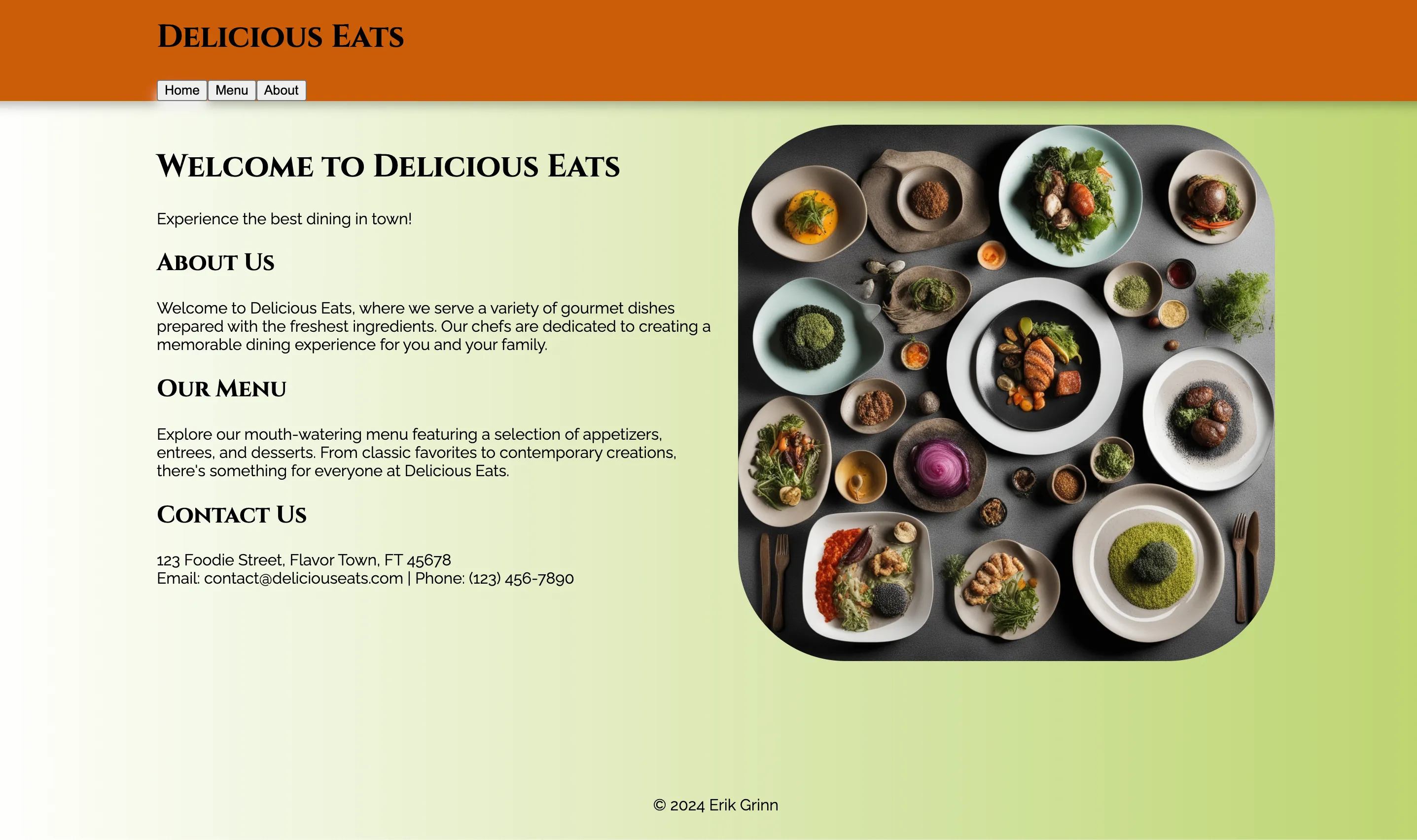 restaurant page